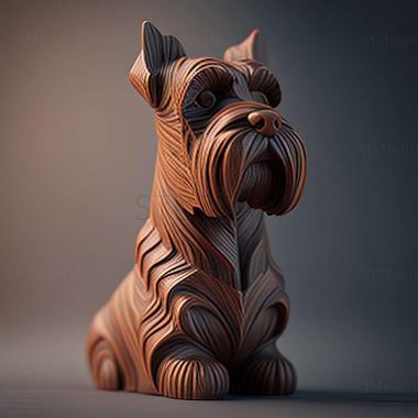 3D model Zwergschnauzer dog (STL)